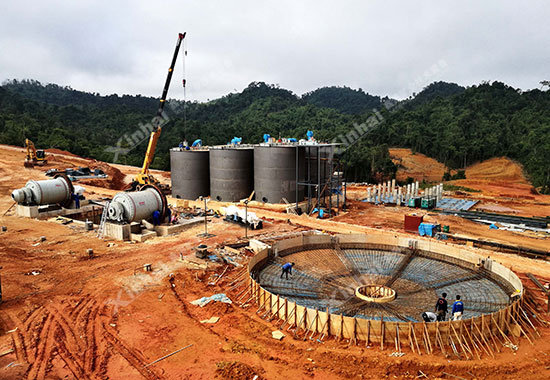 马来西亚炭浆选矿的土建现场