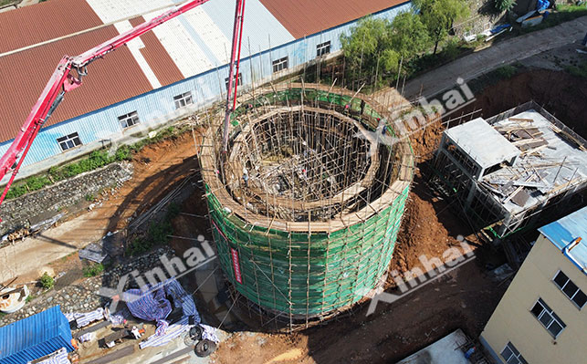 浓缩机基建建设及设备安装现场 浓缩机基建建设及设备安装现场
